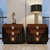 Hollywood Regency Four-Poster Canopy Bed with Geometric Headboard and Sunburst Dresser Suite