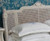French Country Rattan Bed, Slightly Distressed White
