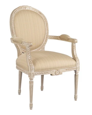 Marie Antoinette French Chateau Chair Antique White Gold