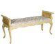 French Rattan Bench, Chateau Cream finish with a toil fabric