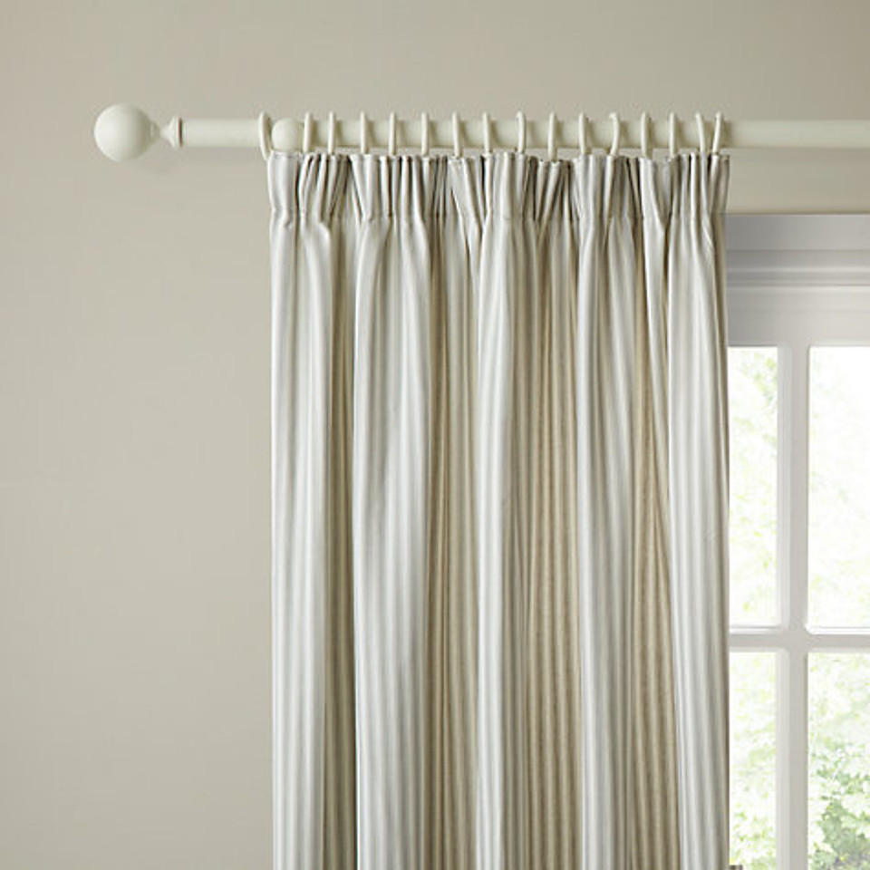 Curtains Ticking stripe, beige and white, Cheap curtains