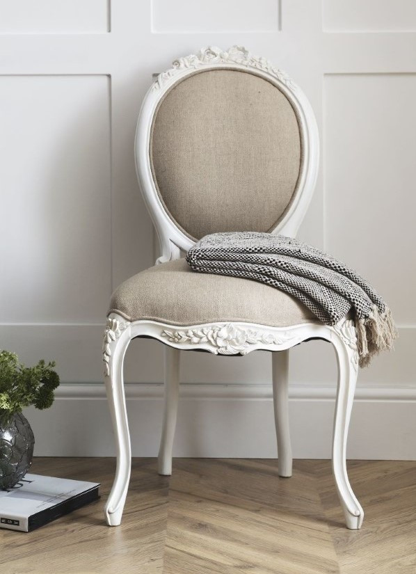 Marie French Chateau Chair, Antique White & Gold