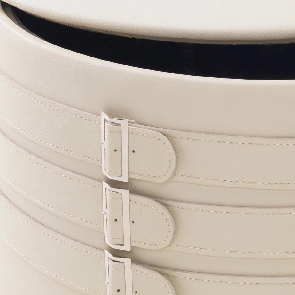 Modern Leather Bed, White Soft Leather