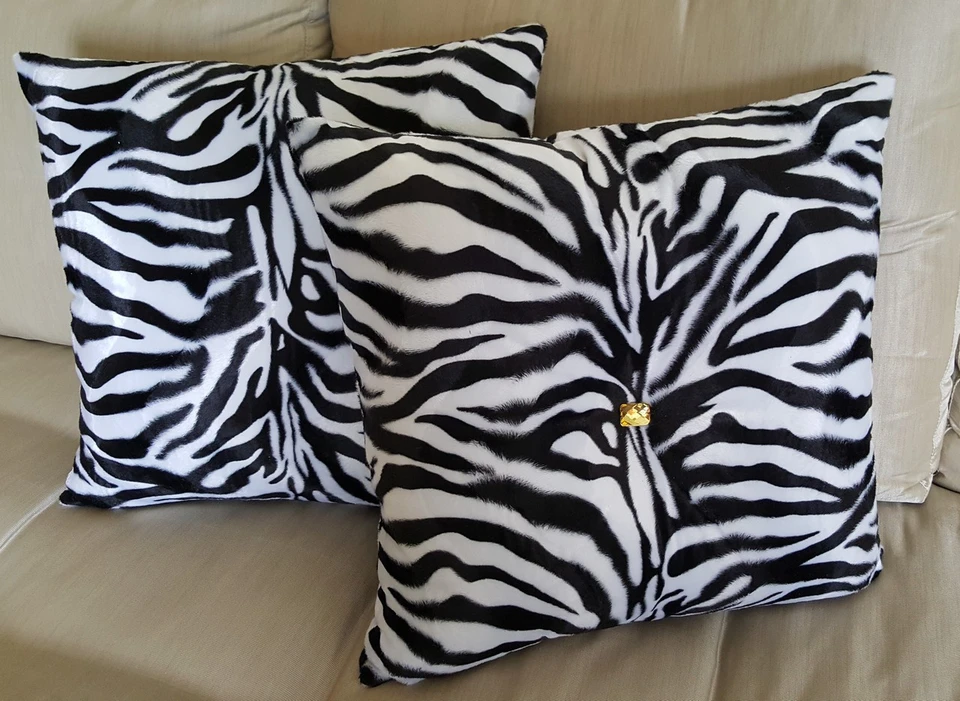 Zebra Print Throw Pillow, Black And White