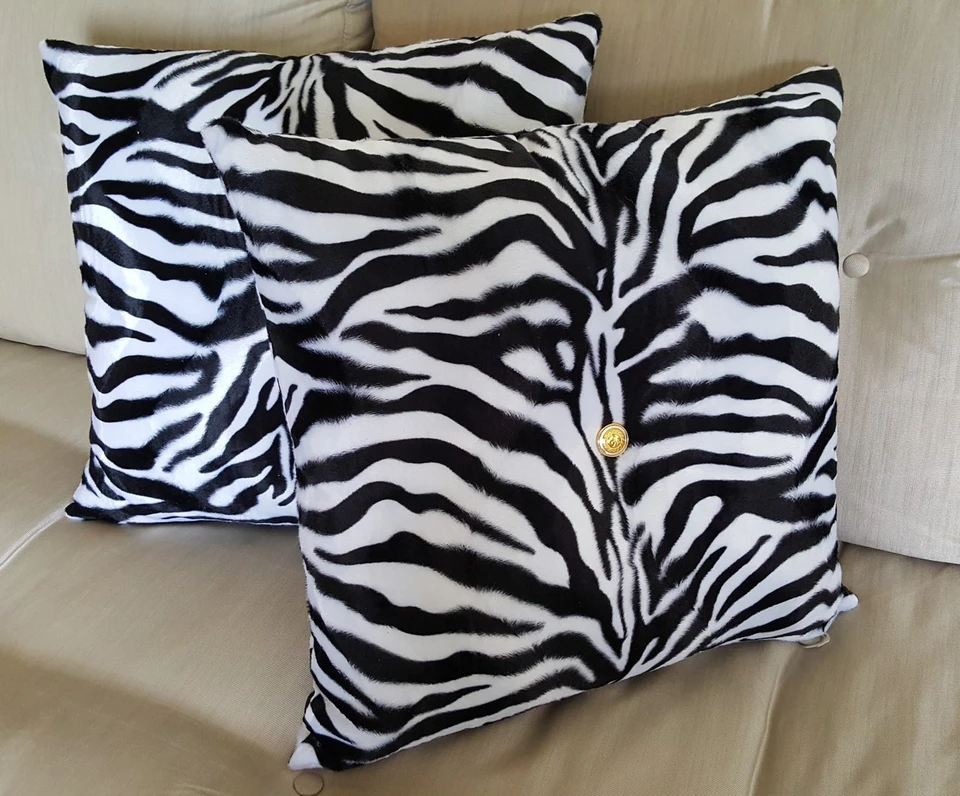 Zebra Print Throw Pillow, Black And White