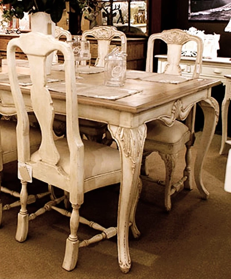 French Ivory Dining Table Set