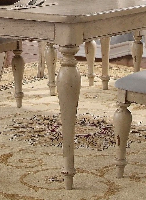 FRENCH DINING SET DISTRESSED CREAM