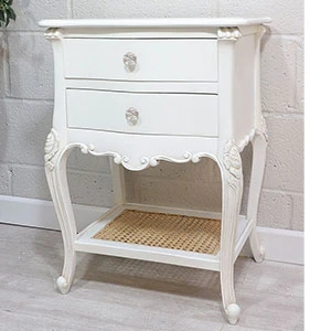 French Chateau Rattan Bedroom Set, Chateau White