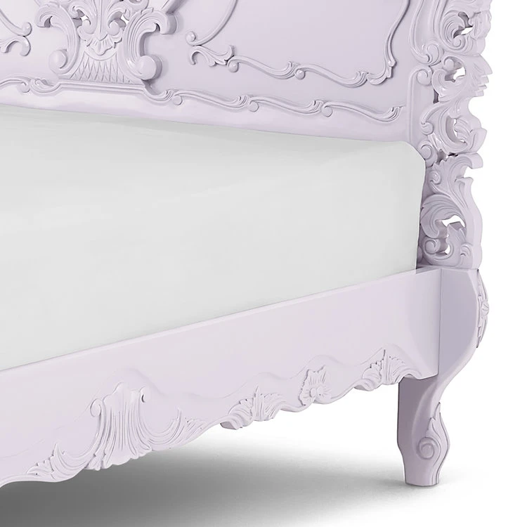 Rococo Carved Bed, Pink