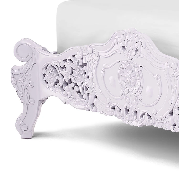 Rococo Carved Bed, Pink