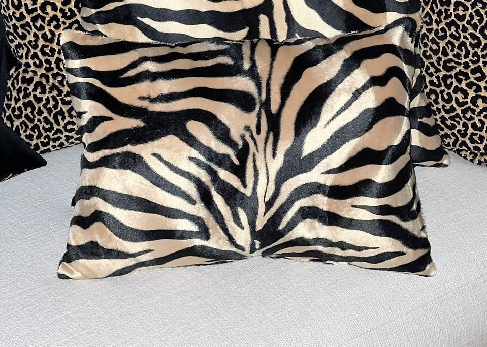 Zebra Print  Lumbar Throw Pillow