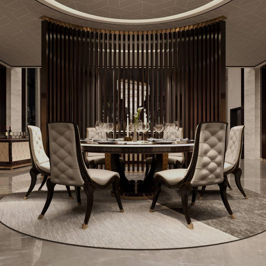 luxury dining table set round