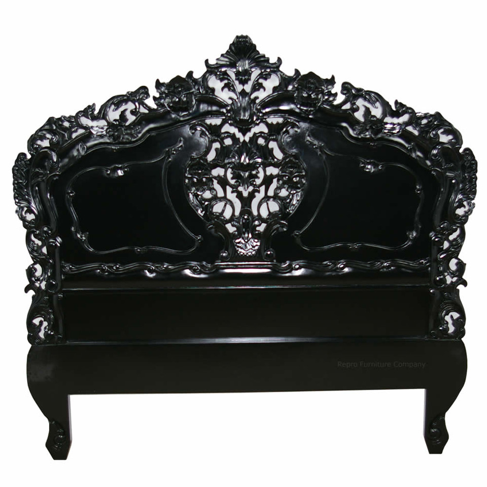 BLACK ROCOCO HEADBOARD