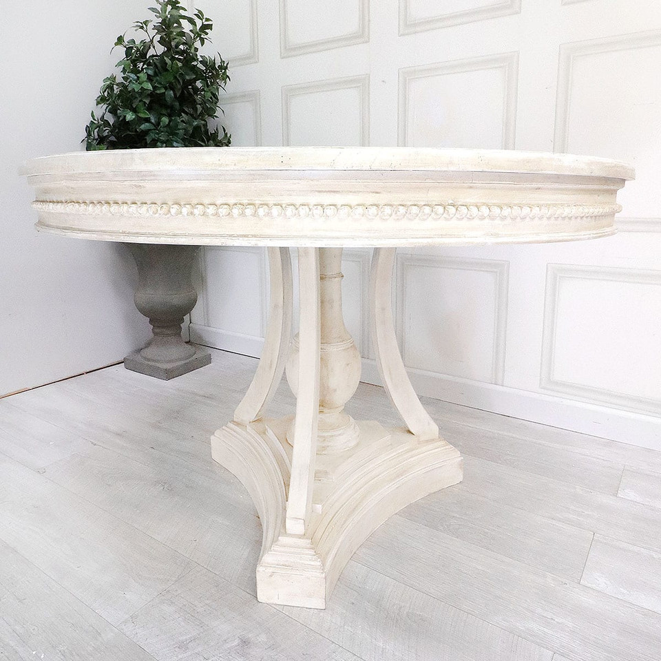 JANELLE ROUND DINING TABLE SET, WHITEWASH