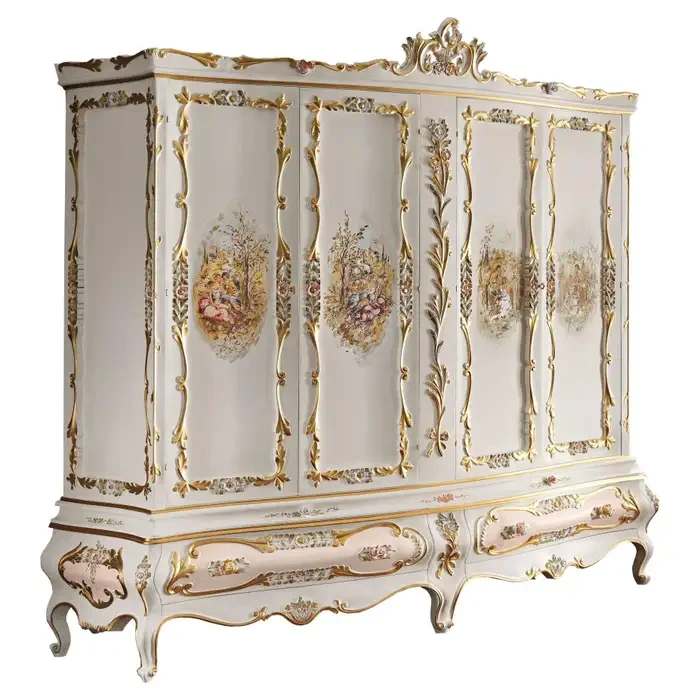 DAPHNE CLAIR FRENCH GOLD AND WHITE BEDROOM SET