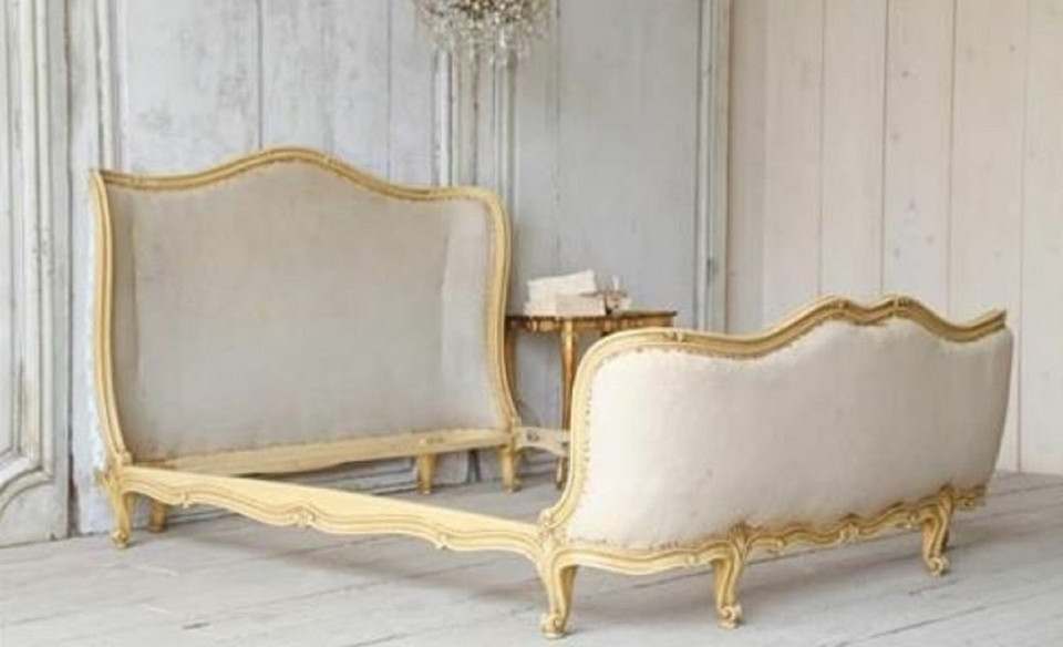 Shabby Chic Style Bed, Cream and Ivory