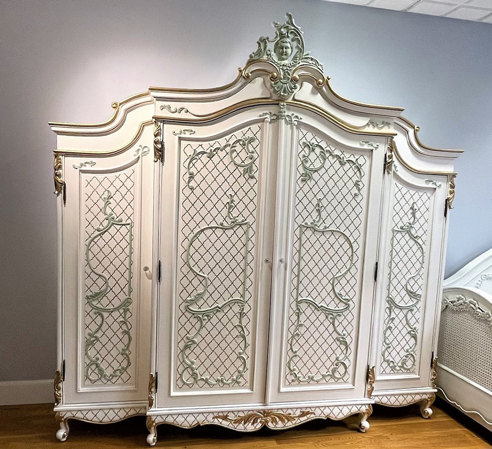 WIDE ARMOIRE SHOWN IN ANOTHER FINISH BUT AVAILABLE IN IVORY