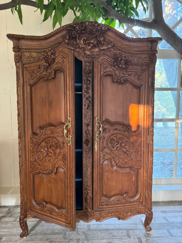 FRENCH BIRDS AND RIBBONS ARMOIRE WARDROBE