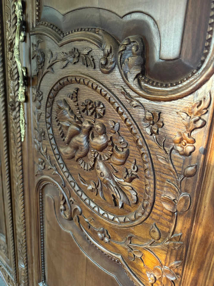 FRENCH BIRDS AND RIBBONS ARMOIRE WARDROBE