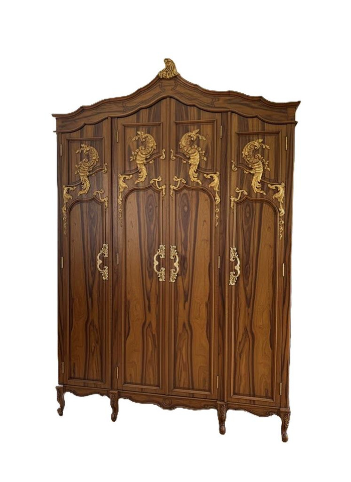 Tigerwood veneer and gold ARMOIRE