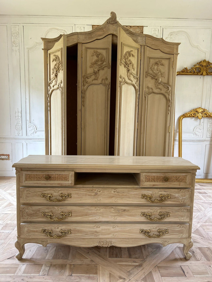 Four door Farmhouse Armoire and chest