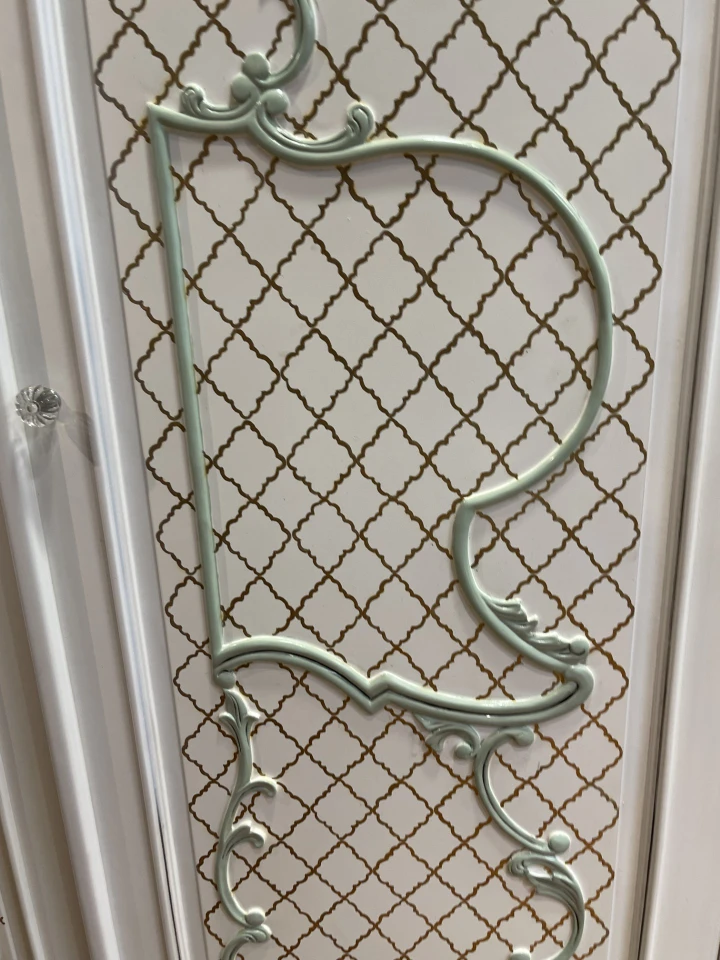 Marie Antoinette Armoire Light Green and Gold