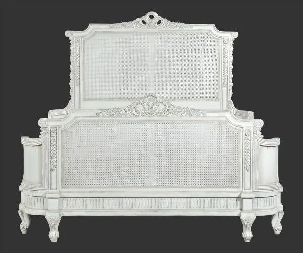 Louis XVI Rattan Wing Bed Frame