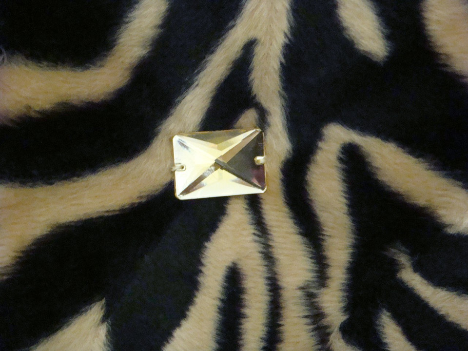 Zebra Print Bling Throw Pillow ....Color Beige/Black,Versace button detail