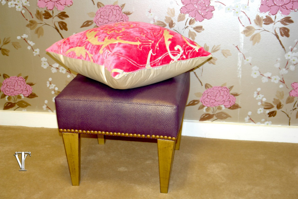 Bench Stool, The Bond Street Stool, round with gold legs