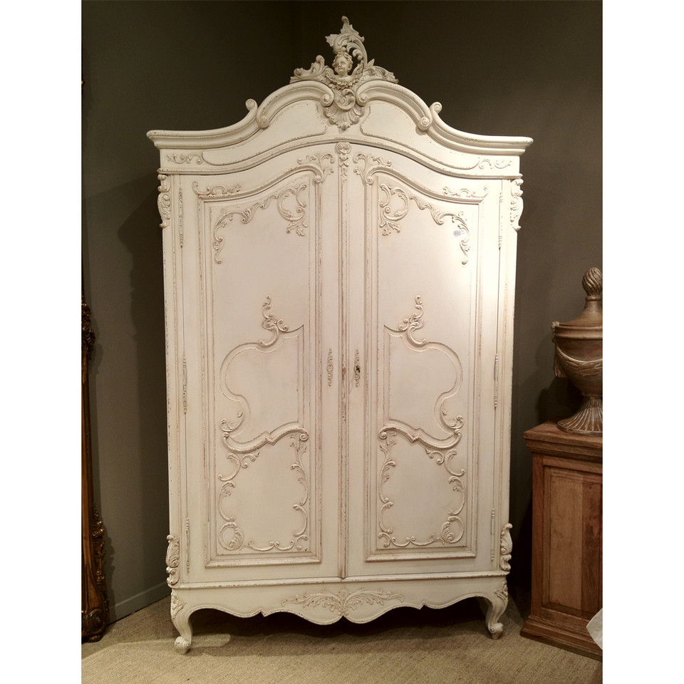 Marie Antoinette Armoire, French Antique White