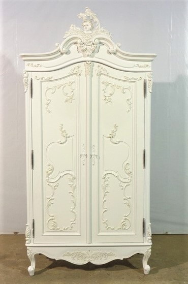 Marie Antoinette Armoire, French Antique White