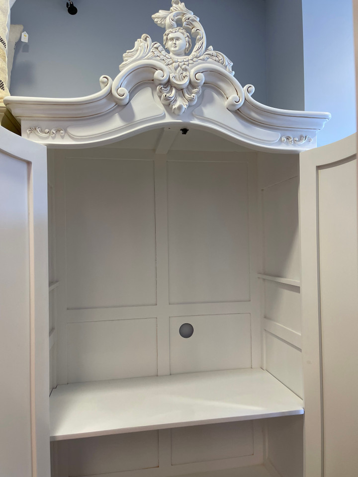 Marie Antoinette Armoire, French Antique White