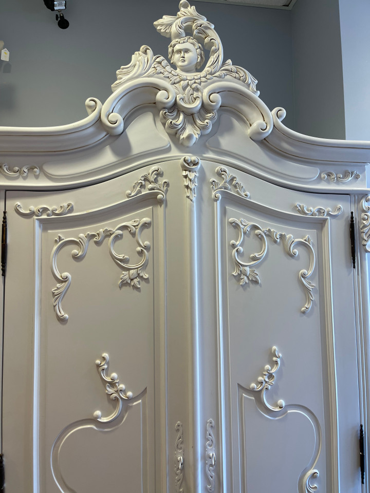 Marie Antoinette Armoire, French Antique White