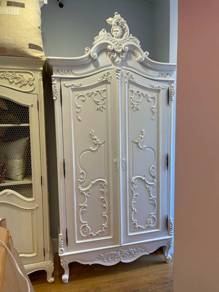 Marie Antoinette Armoire, French Antique White