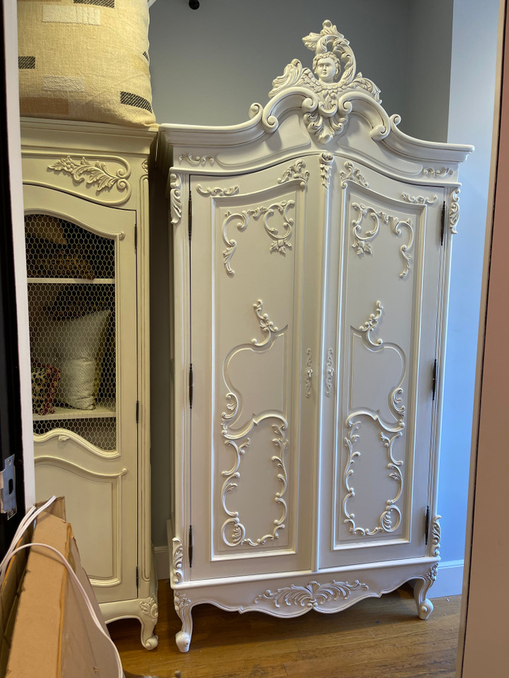 Marie Antoinette Armoire, French Antique White