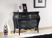 Baroque Glamour Chest, Matt Black 9 Drawer
