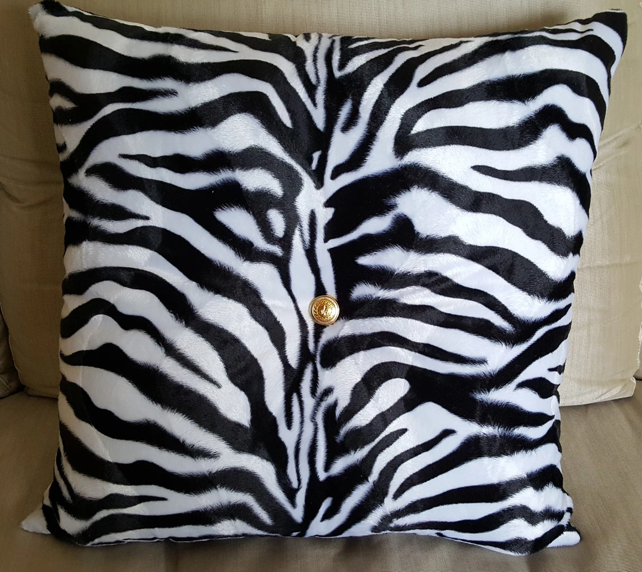 Zebra Print Throw Pillow, Black And White
