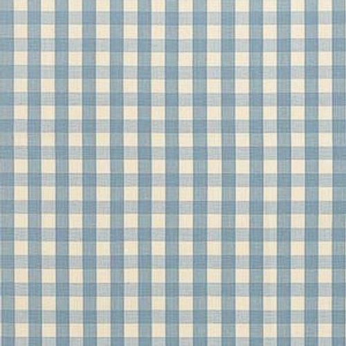 Schumacher Elton Cotton Check Sky Fabric