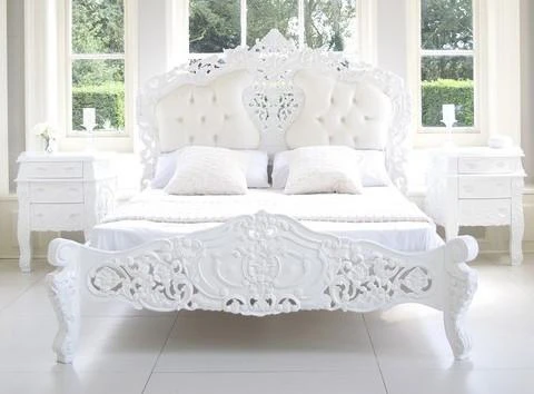 ROCOCO UPHOLSTERED BEDROOM SET WHITE