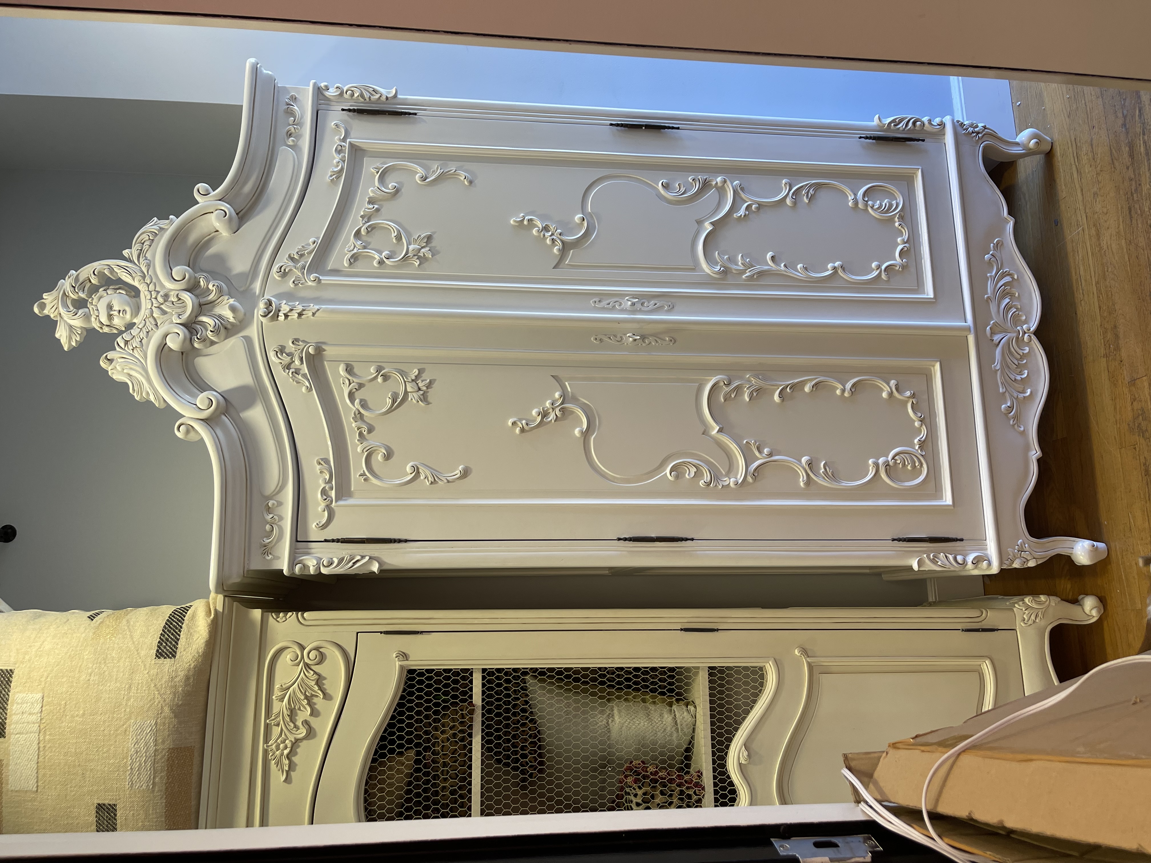 Marie Antoinette Armoire, French Antique White