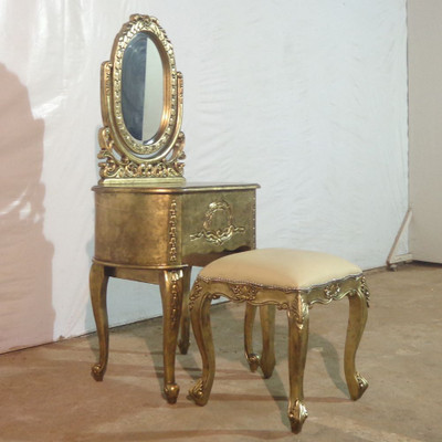 dressing table gold coast adeline vanity set, gilt Paisley