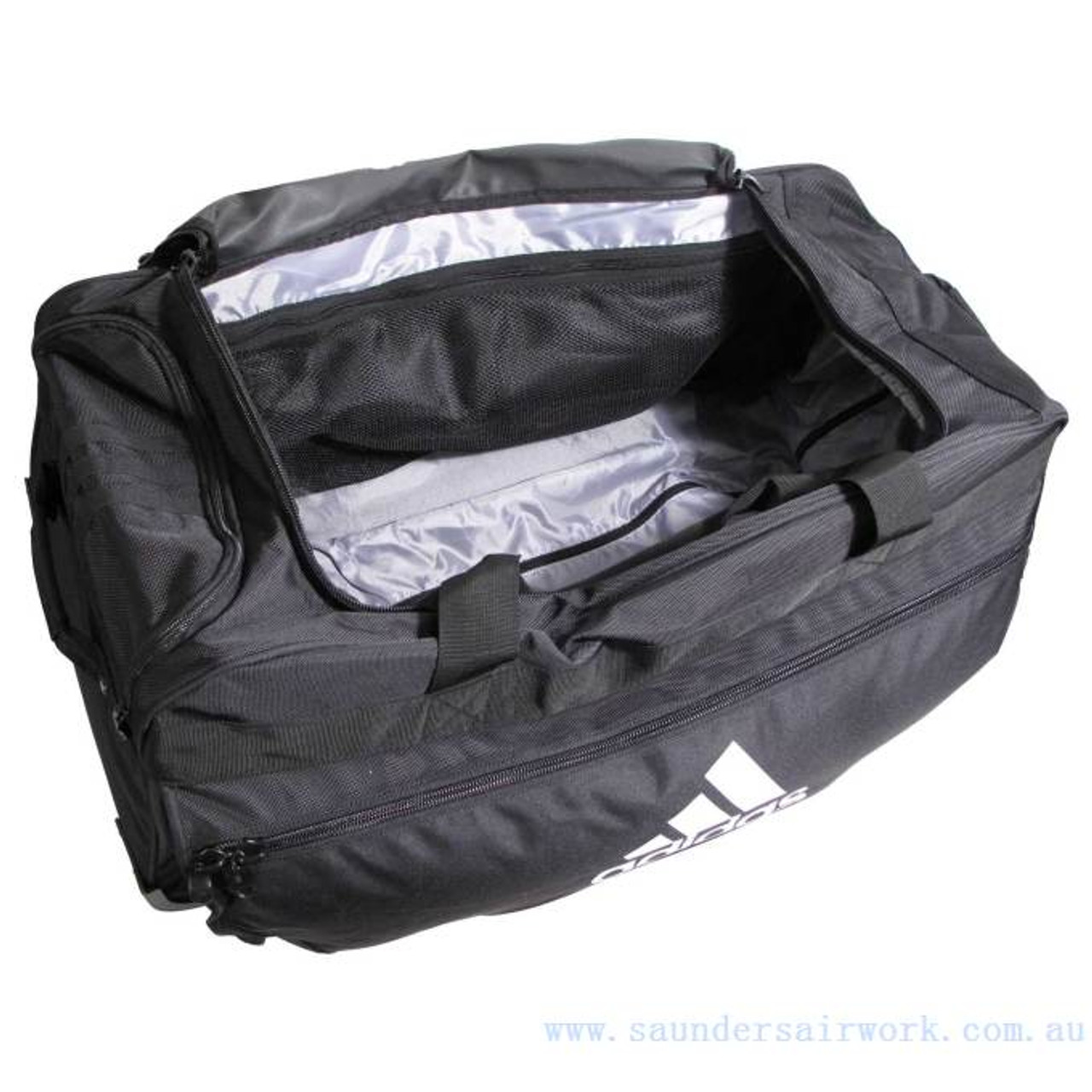 Buy adidas Mens Wheel Travel Bag Black/White/Black