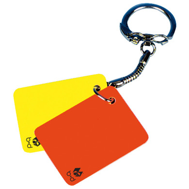 Yellow and Red Card Keyring