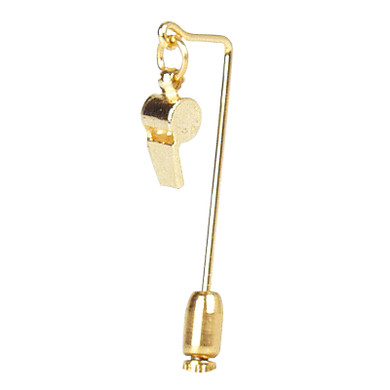 Gold Whistle Lapel Pin