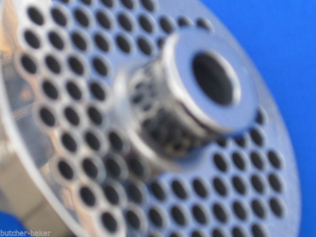 #22 x 1/4" w/ HUB S/S Meat Grinder Plate & KNIFE for Hobart Weston LEM Cabelas