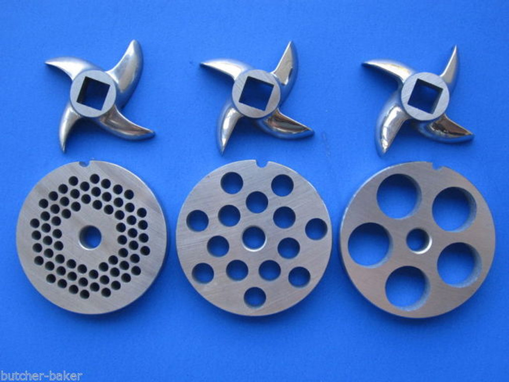 6 pc SET Meat Grinder Disc 3 Plates 3 Knifes Hobart etc
