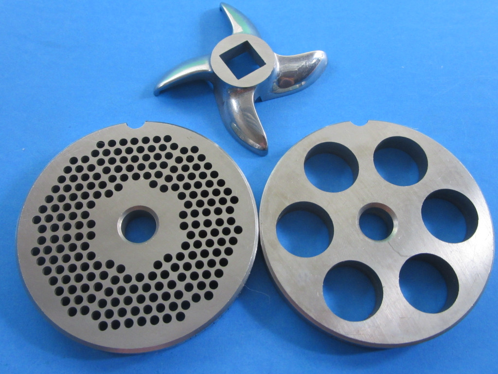 3-pc #22 Meat Grinder plate 3/4 knife 1/8" & 3/4" SET Hobart LEM Cabelas etc