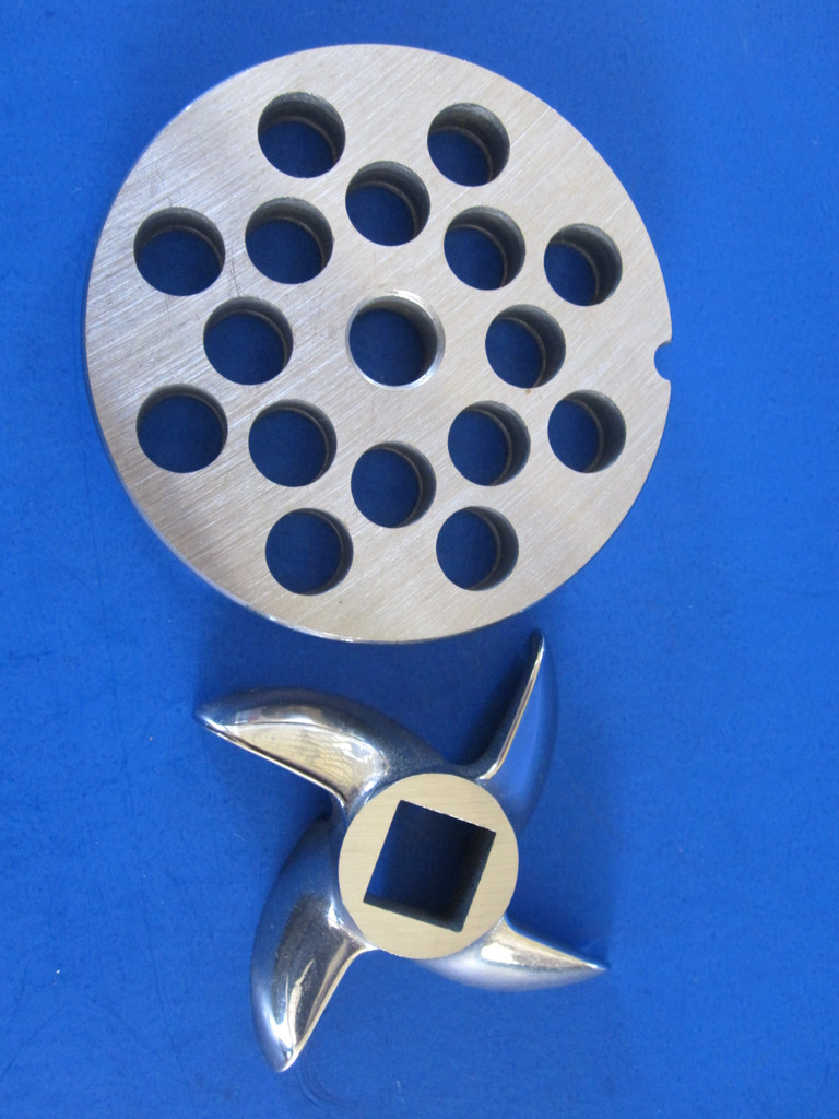 #12 Meat Grinder plate disc knife 1/8" & 3/8" COMBO SET Hobart LEM Cabelas etc