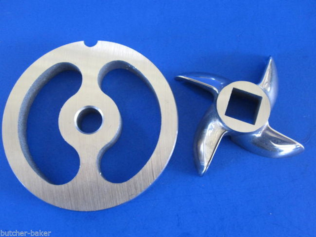 #12 Meat Grinder Kidney plate disc knife # 3/16" SET Hobart LEM Cabelas etc
