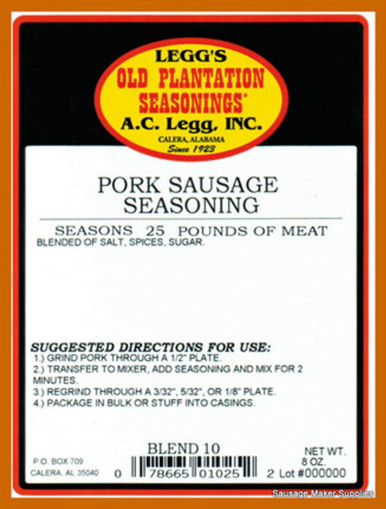 CASE PRICE Leggs Blend #10 ORIGINAL Breakfast Sausage Seasoning for 600 lbs Beef Venison Pork